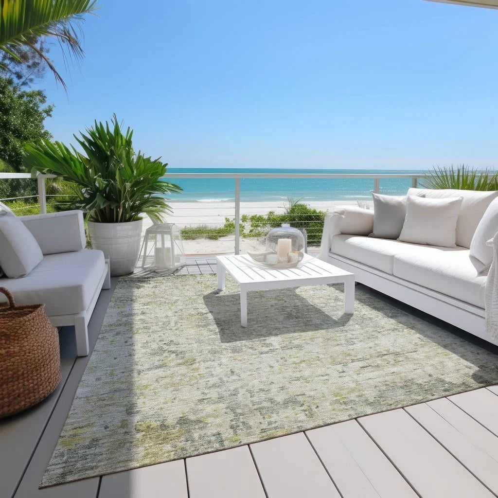 LOOMLAN Rugs Suri Green Washable Indoor-Outdoor Rug
