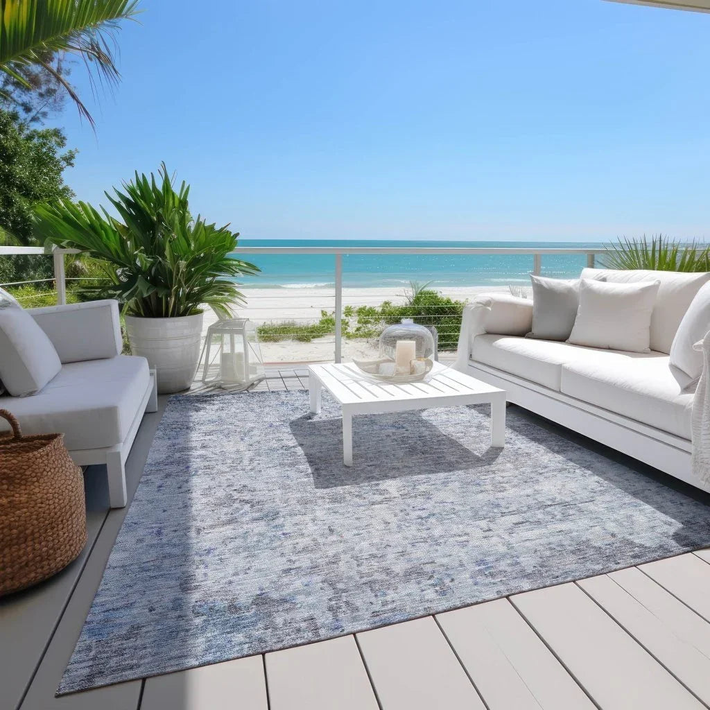 LOOMLAN Rugs Suri Sky Washable Indoor-Outdoor Rug