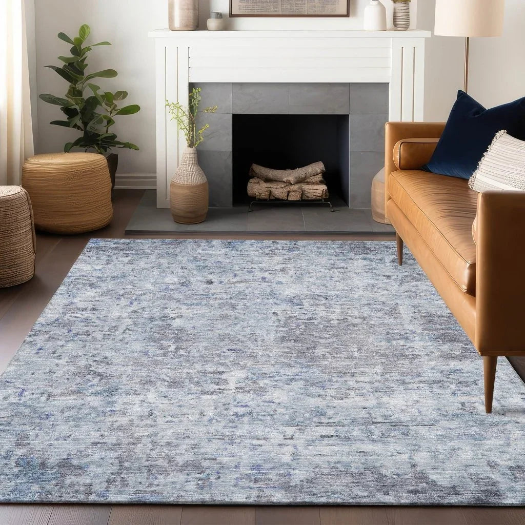 LOOMLAN Rugs Suri Sky Washable Indoor-Outdoor Rug