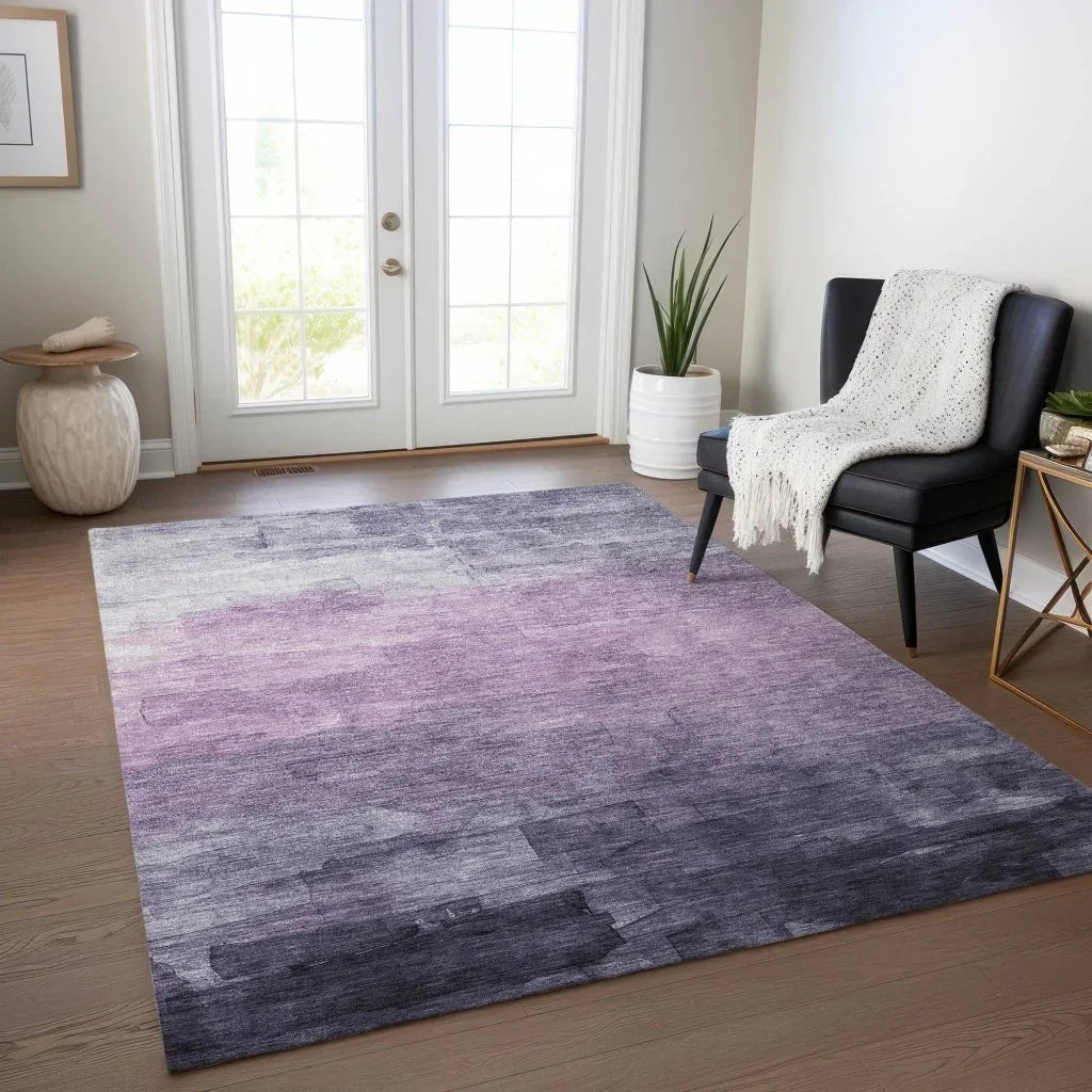 LOOMLAN Rugs Sylari Purple Washable Indoor-Outdoor Rug