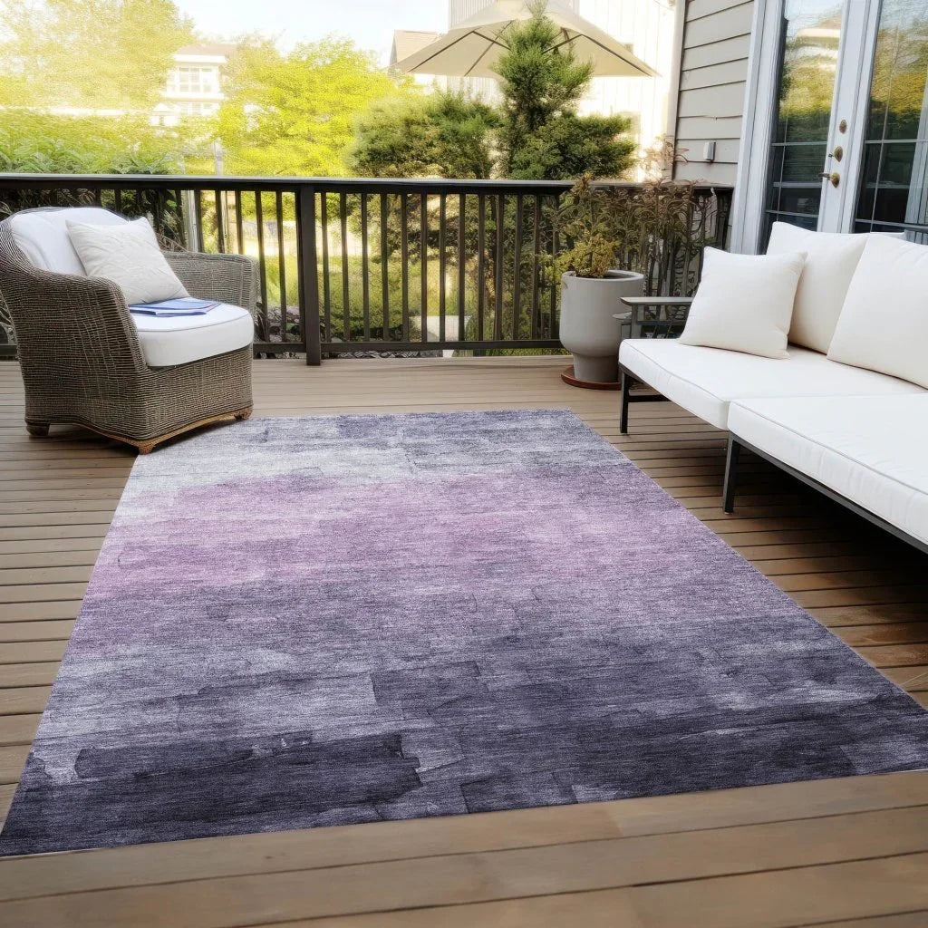 LOOMLAN Rugs Sylari Purple Washable Indoor-Outdoor Rug