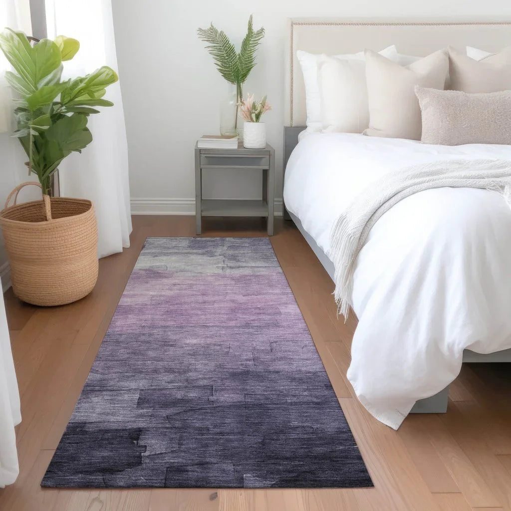 LOOMLAN Rugs Sylari Purple Washable Indoor-Outdoor Rug