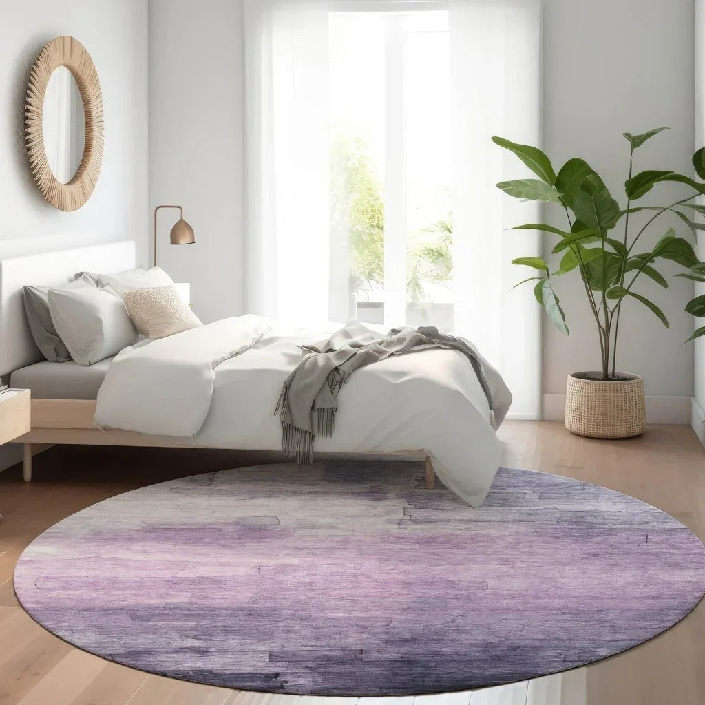 LOOMLAN Rugs Sylari Purple Washable Indoor-Outdoor Rug