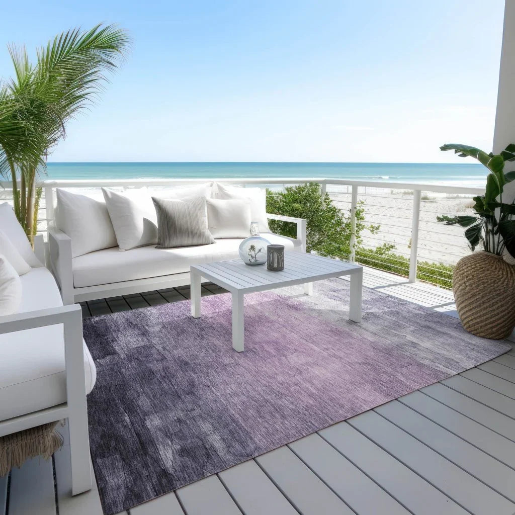 LOOMLAN Rugs Sylari Purple Washable Indoor-Outdoor Rug