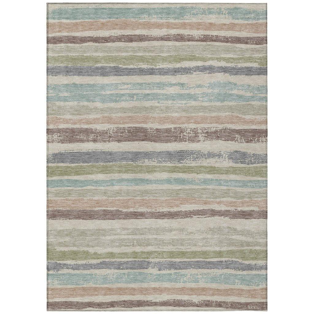 LOOMLAN Rugs Sylira Beige Washable Indoor-Outdoor Rug