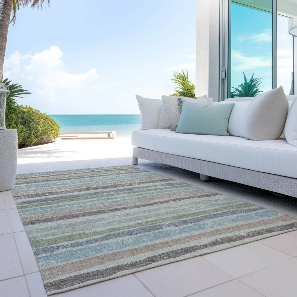 LOOMLAN Rugs Sylira Beige Washable Indoor-Outdoor Rug