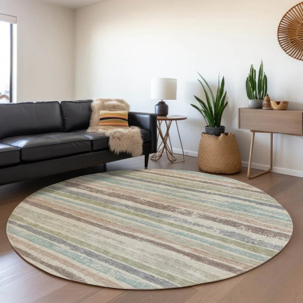 LOOMLAN Rugs Sylira Beige Washable Indoor-Outdoor Rug