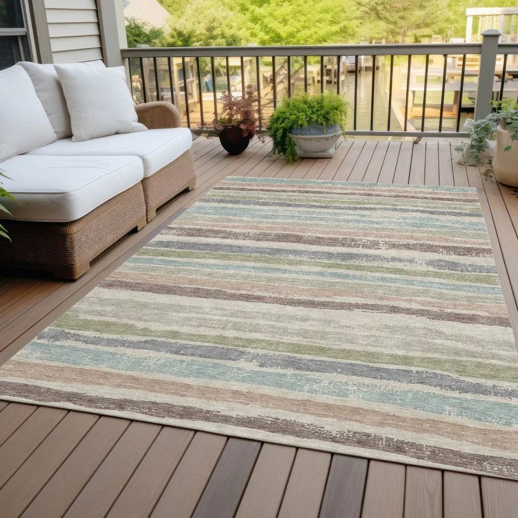 LOOMLAN Rugs Sylira Beige Washable Indoor-Outdoor Rug
