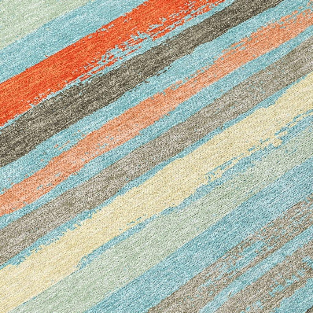 LOOMLAN Rugs Sylira Blue Washable Indoor-Outdoor Rug