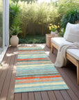 LOOMLAN Rugs Sylira Blue Washable Indoor-Outdoor Rug