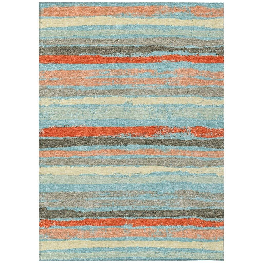 LOOMLAN Rugs Sylira Blue Washable Indoor-Outdoor Rug