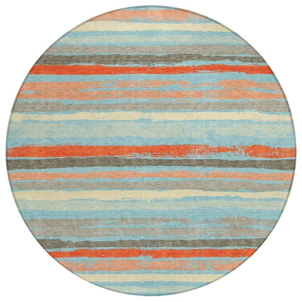 LOOMLAN Rugs Sylira Blue Washable Indoor-Outdoor Rug