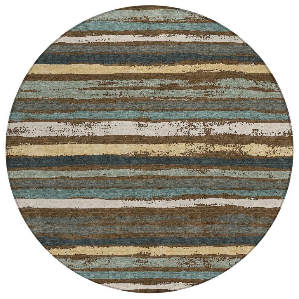 LOOMLAN Rugs Sylira Brown Washable Indoor-Outdoor Rug