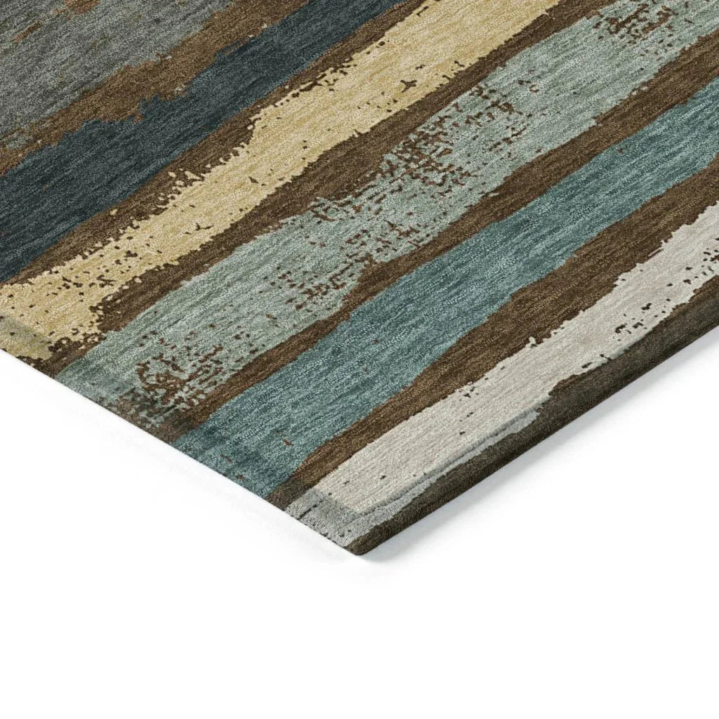 LOOMLAN Rugs Sylira Brown Washable Indoor-Outdoor Rug