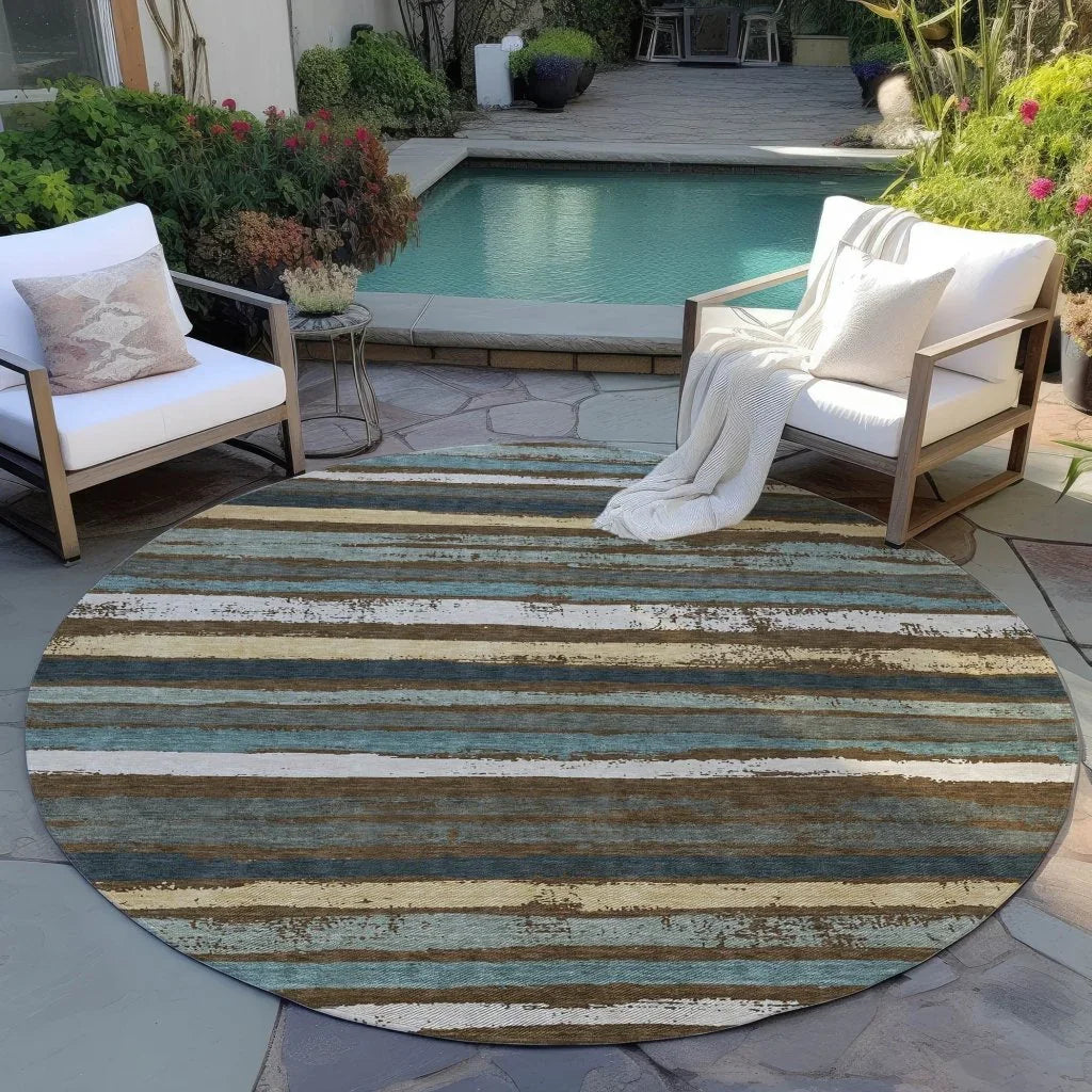 LOOMLAN Rugs Sylira Brown Washable Indoor-Outdoor Rug