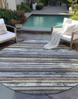 LOOMLAN Rugs Sylira Charcoal Washable Indoor-Outdoor Rug