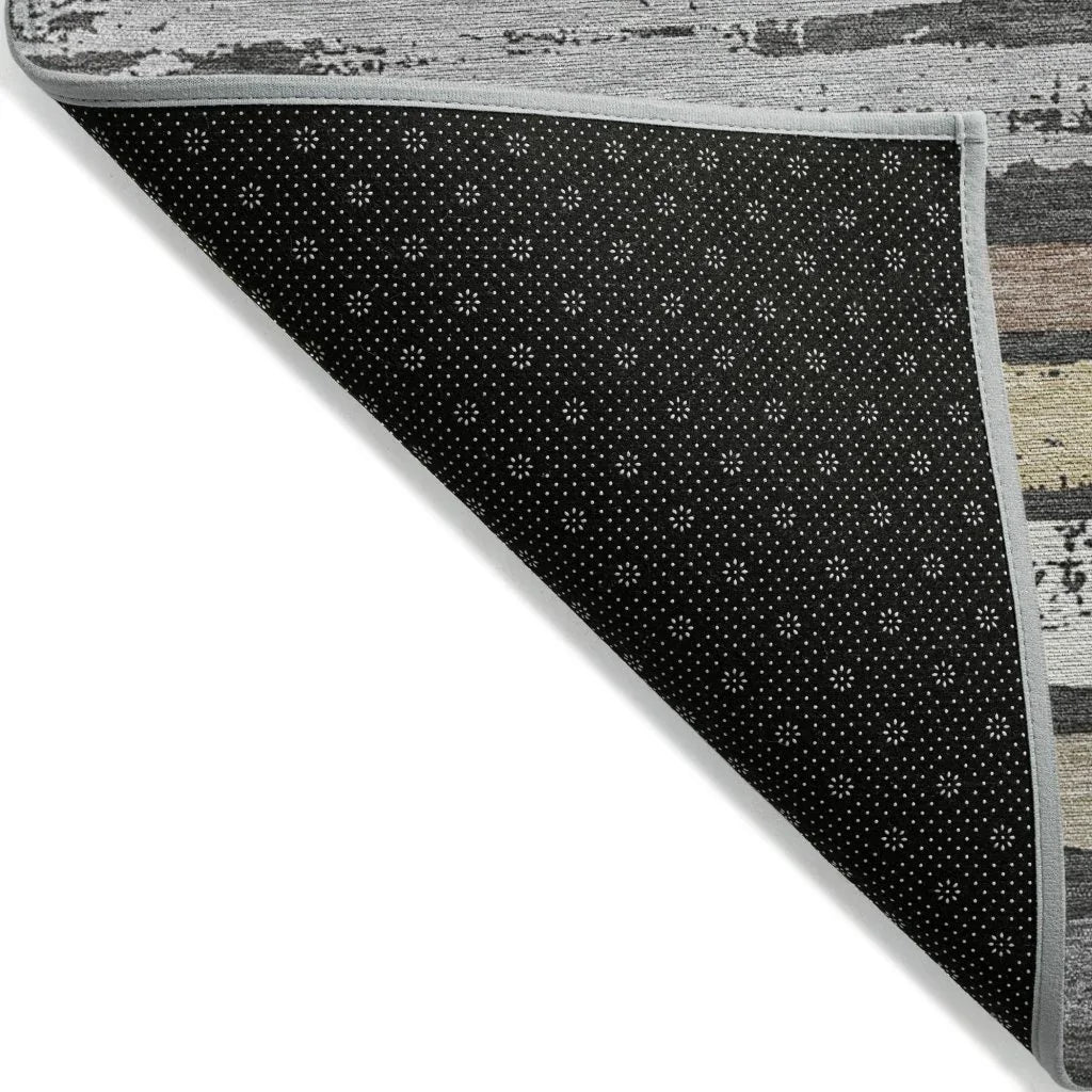 LOOMLAN Rugs Sylira Charcoal Washable Indoor-Outdoor Rug