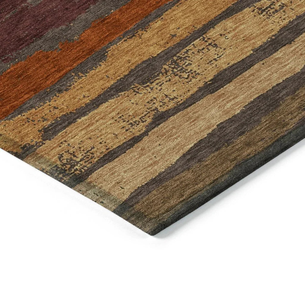 LOOMLAN Rugs Sylira Chocolate Washable Indoor-Outdoor Rug