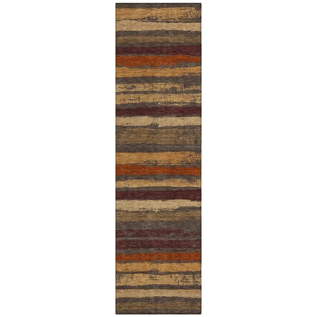 LOOMLAN Rugs Sylira Chocolate Washable Indoor-Outdoor Rug