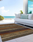 LOOMLAN Rugs Sylira Chocolate Washable Indoor-Outdoor Rug