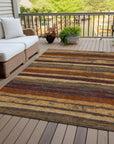 LOOMLAN Rugs Sylira Chocolate Washable Indoor-Outdoor Rug