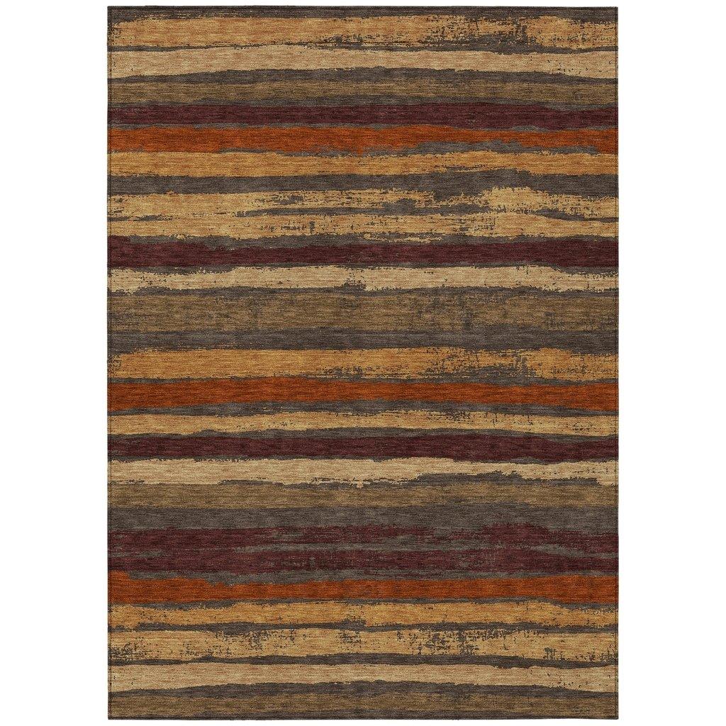 LOOMLAN Rugs Sylira Chocolate Washable Indoor-Outdoor Rug