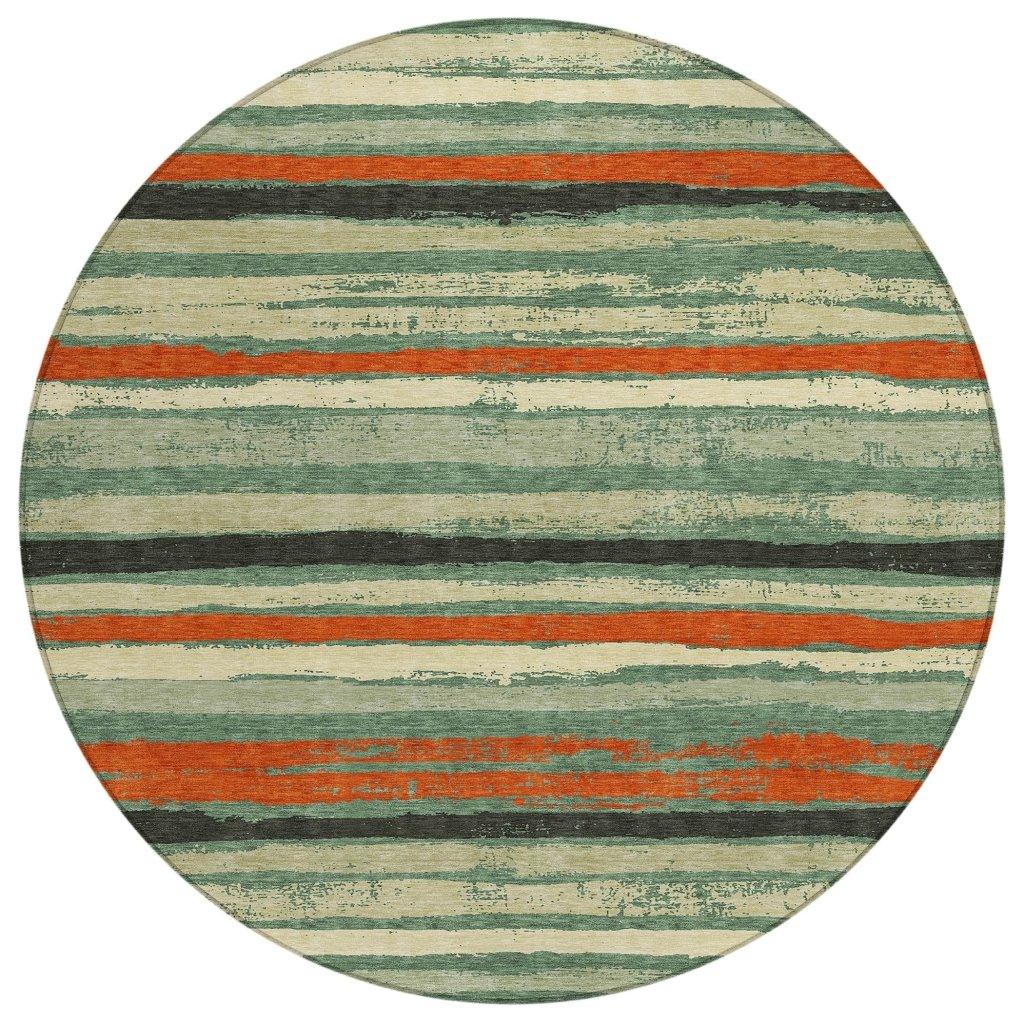 LOOMLAN Rugs Sylira Green Washable Indoor-Outdoor Rug
