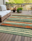 LOOMLAN Rugs Sylira Green Washable Indoor-Outdoor Rug