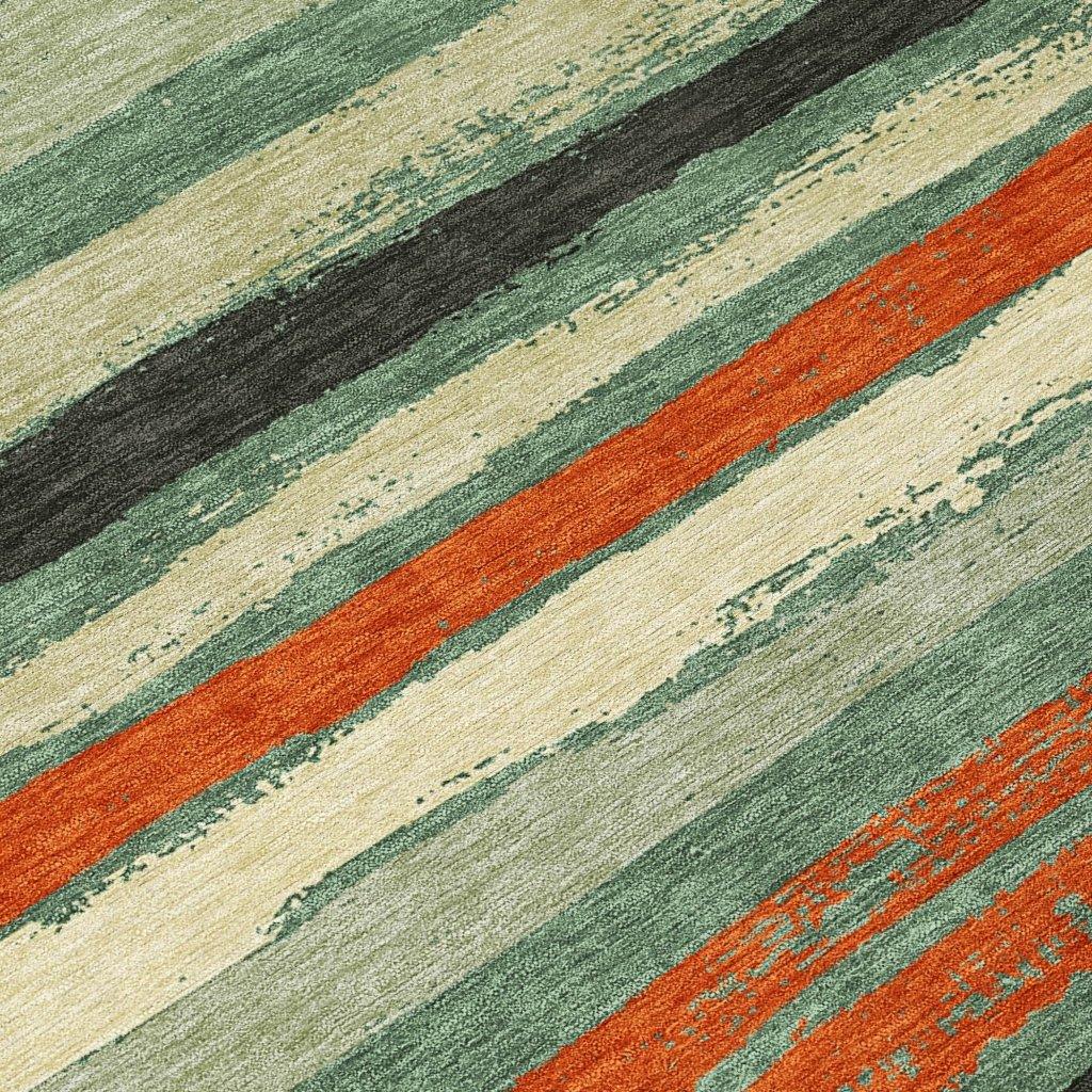 LOOMLAN Rugs Sylira Green Washable Indoor-Outdoor Rug