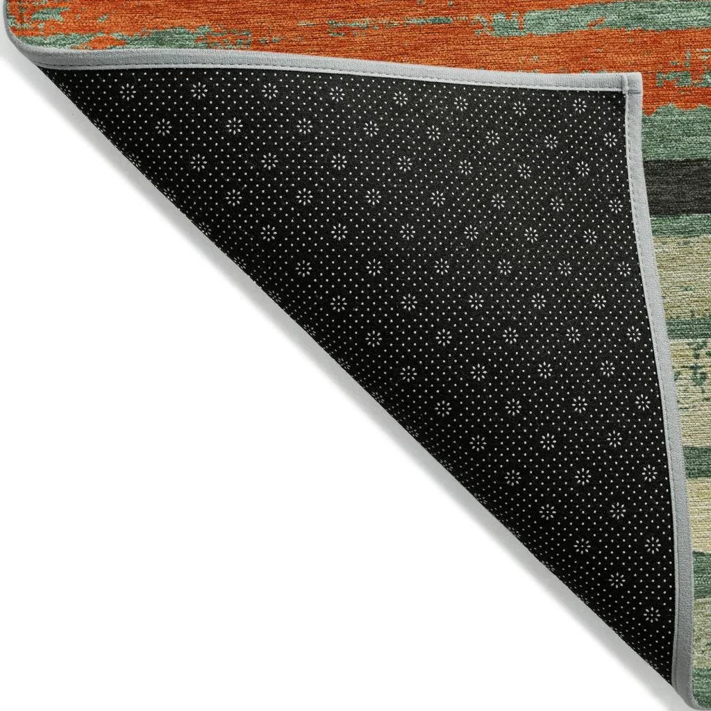 LOOMLAN Rugs Sylira Green Washable Indoor-Outdoor Rug