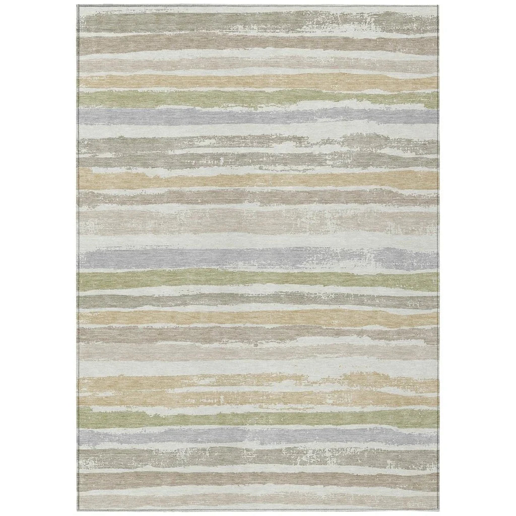 LOOMLAN Rugs Sylira Ivory Washable Indoor-Outdoor Rug