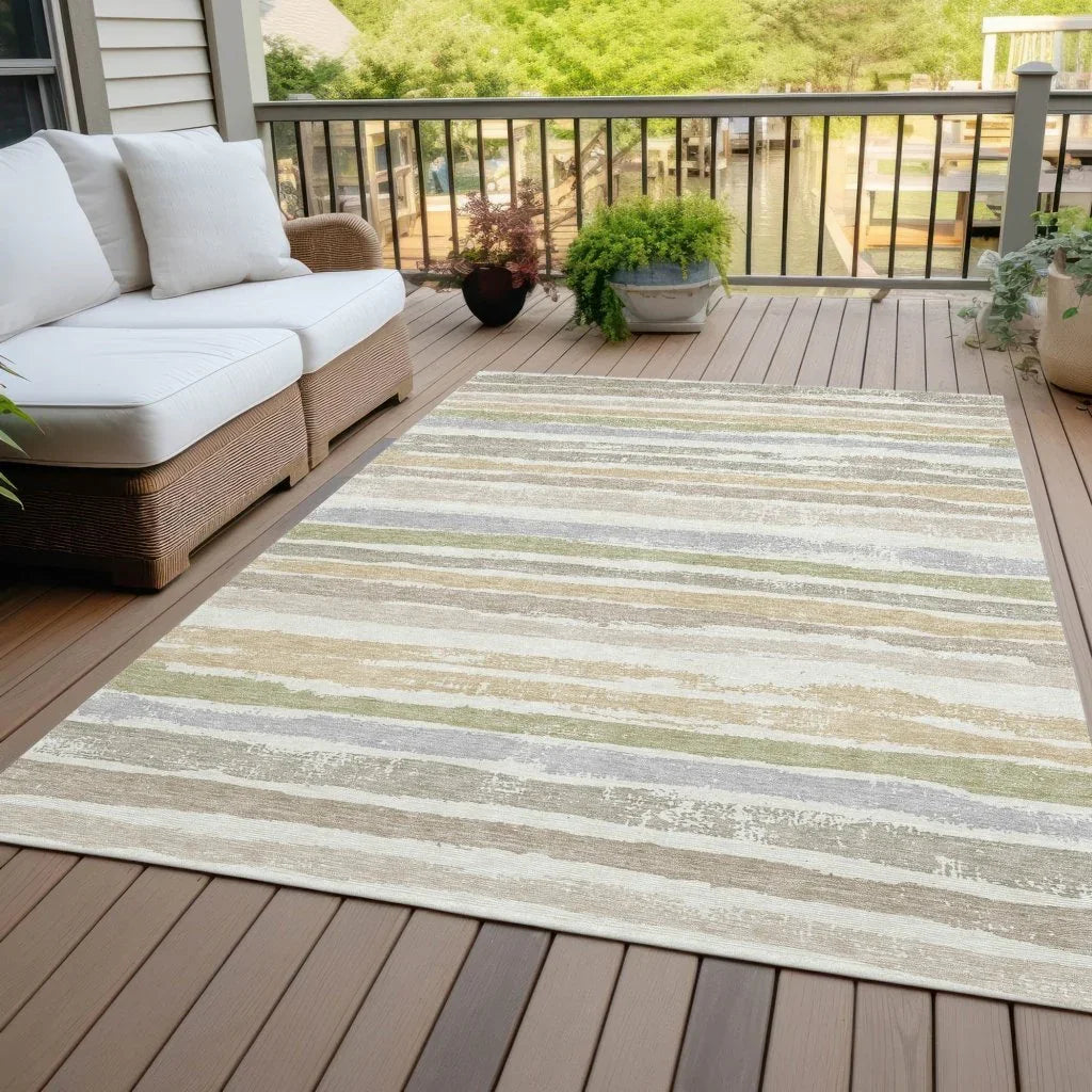 LOOMLAN Rugs Sylira Ivory Washable Indoor-Outdoor Rug