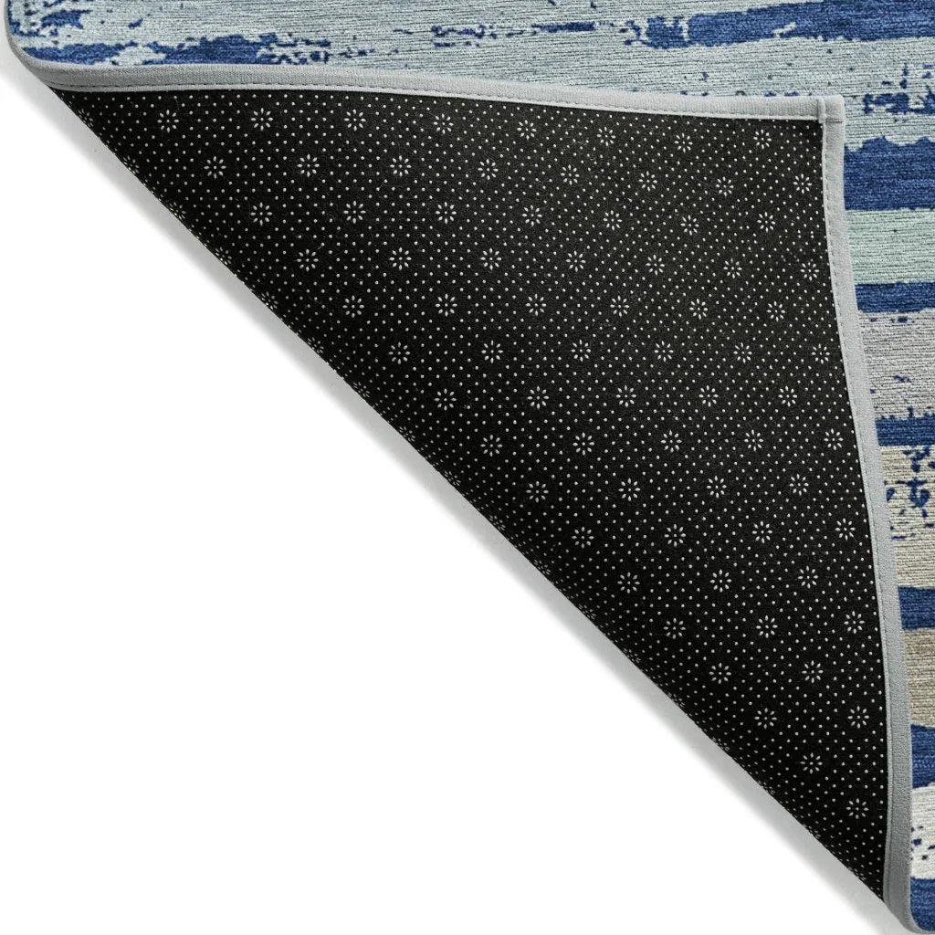 LOOMLAN Rugs Sylira Navy Washable Indoor-Outdoor Rug