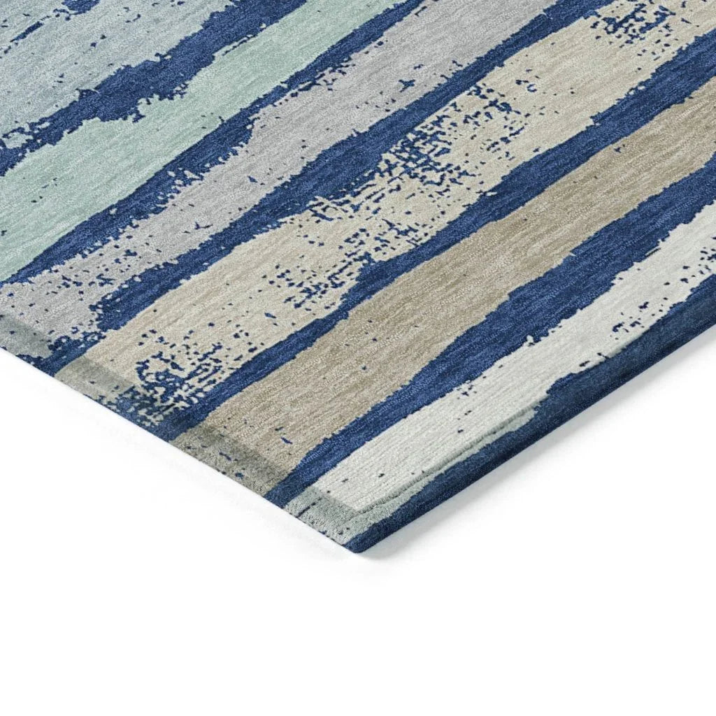 LOOMLAN Rugs Sylira Navy Washable Indoor-Outdoor Rug