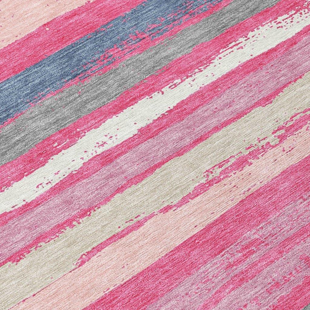 LOOMLAN Rugs Sylira Pink Washable Indoor-Outdoor Rug