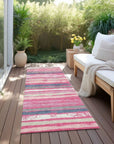 LOOMLAN Rugs Sylira Pink Washable Indoor-Outdoor Rug