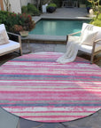LOOMLAN Rugs Sylira Pink Washable Indoor-Outdoor Rug