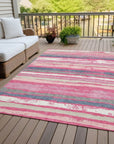 LOOMLAN Rugs Sylira Pink Washable Indoor-Outdoor Rug