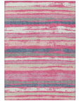LOOMLAN Rugs Sylira Pink Washable Indoor-Outdoor Rug