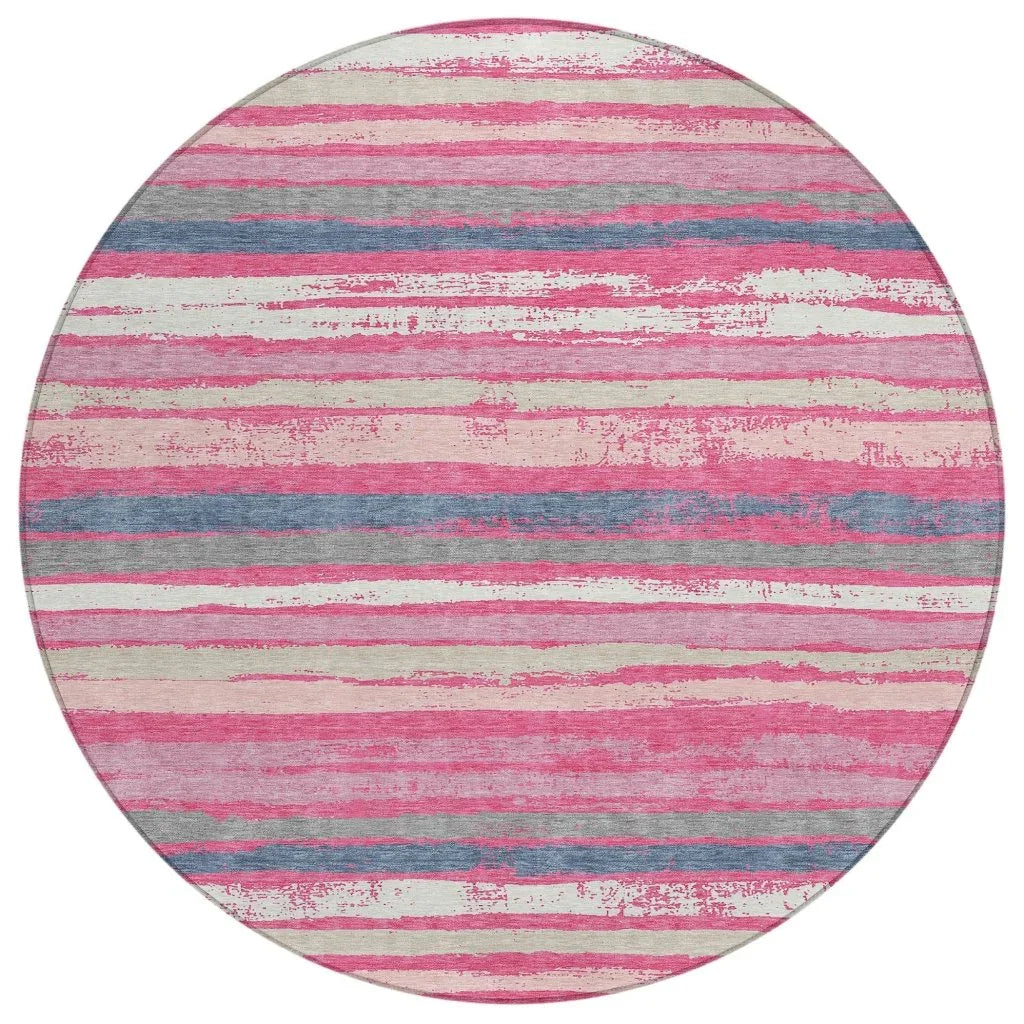 LOOMLAN Rugs Sylira Pink Washable Indoor-Outdoor Rug