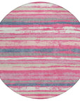LOOMLAN Rugs Sylira Pink Washable Indoor-Outdoor Rug