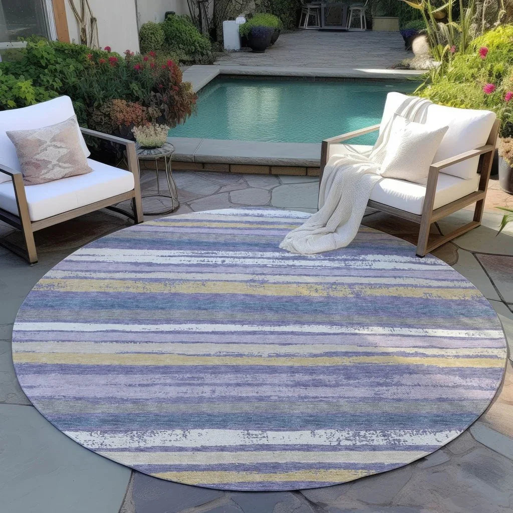 LOOMLAN Rugs Sylira Purple Washable Indoor-Outdoor Rug