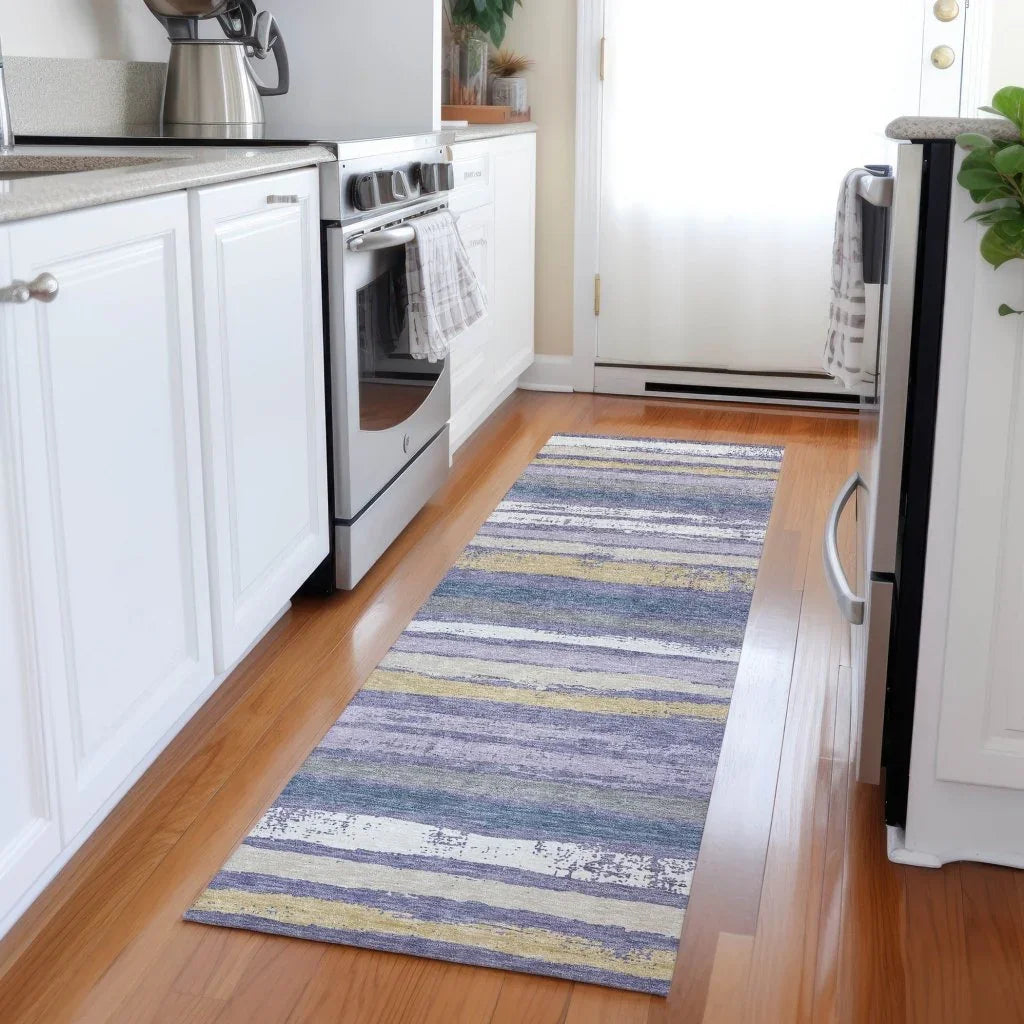 LOOMLAN Rugs Sylira Purple Washable Indoor-Outdoor Rug