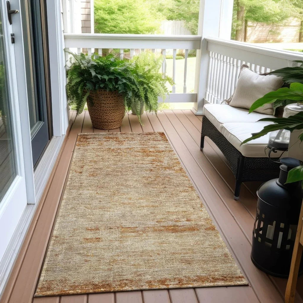 LOOMLAN Rugs Sylvaine Orange Washable Indoor-Outdoor Rug
