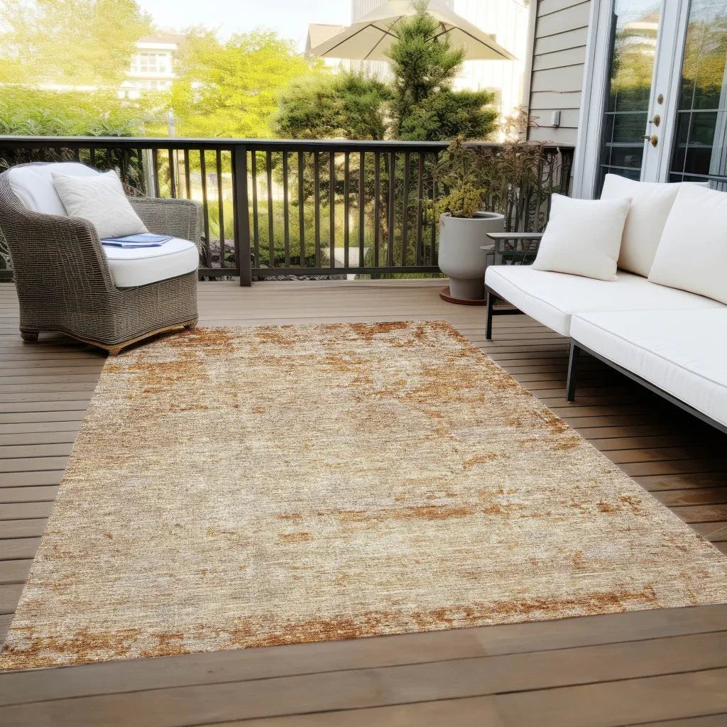 LOOMLAN Rugs Sylvaine Orange Washable Indoor-Outdoor Rug