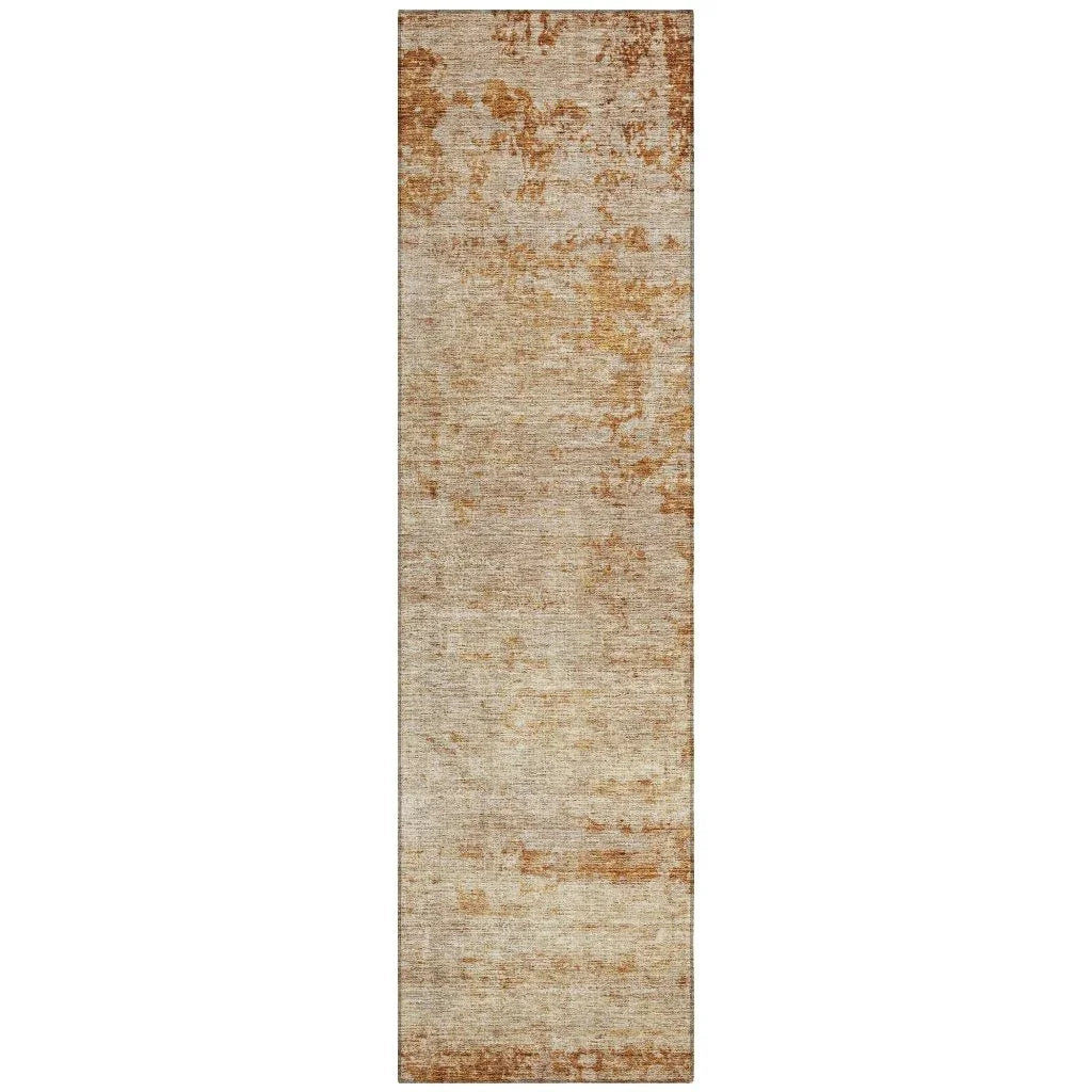 LOOMLAN Rugs Sylvaine Orange Washable Indoor-Outdoor Rug