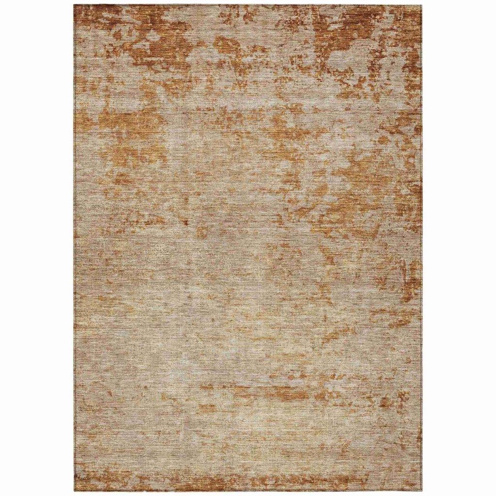 LOOMLAN Rugs Sylvaine Orange Washable Indoor-Outdoor Rug