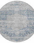 LOOMLAN Rugs Sylvia Blue Washable Indoor-Outdoor Rug