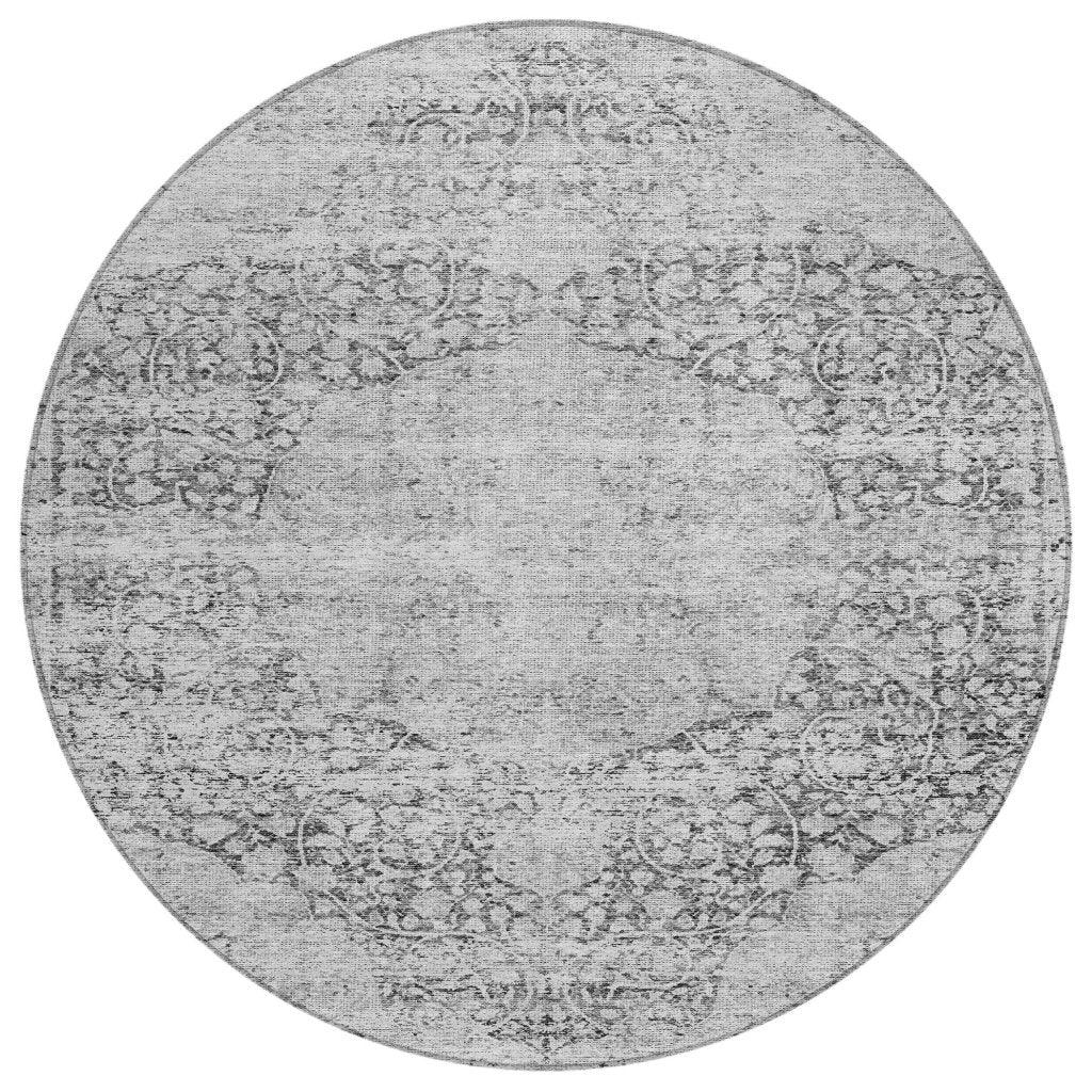 LOOMLAN Rugs Sylvia Gray Washable Indoor-Outdoor Rug