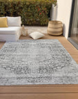 LOOMLAN Rugs Sylvia Gray Washable Indoor-Outdoor Rug